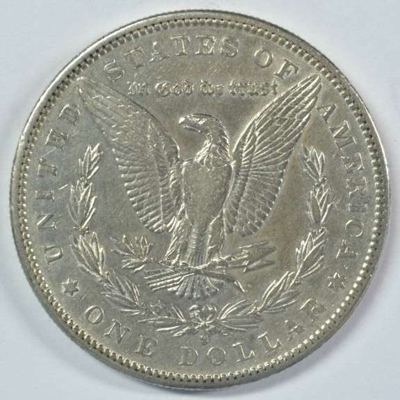 High grade 1884-S Morgan Silver Dollar. Cleaned AU