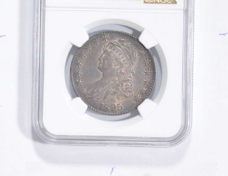 AU58 1825 Capped Bust Half Dollar - Graded NGC