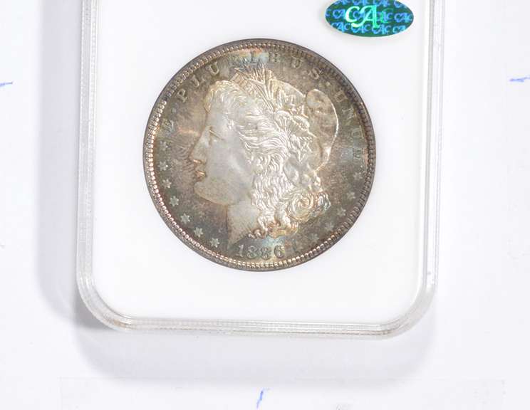 MS65 1886 Morgan Silver Dollar - CAC - Graded NGC