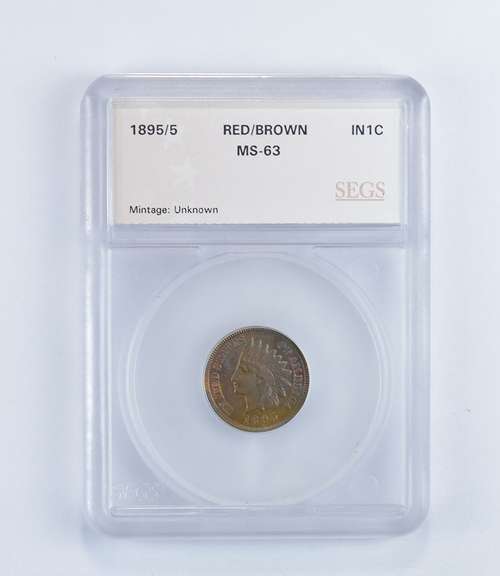 MS63 RB 1895/5 Indian Head Cent - Graded SEGS