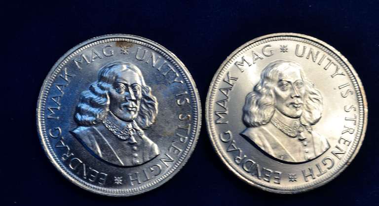 Lot OF 2 1964 South Africa 50 C Bu Silver Coins