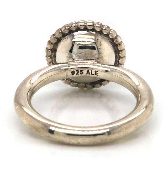 Trendy Silver Pandora Green Quartz Bloom Ring