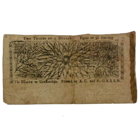 2/3 $ April 10 1774 Maryland Colonial Note
