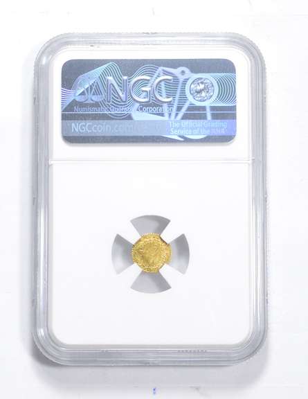 UNC Details 1881 Indian 25 Cents - Round Gold Coin - Bent - Graded NGC