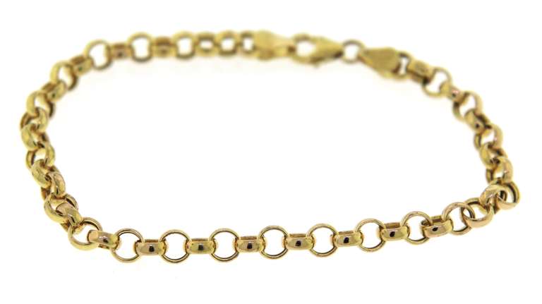 Fancy Yellow Gold Rolo Link Bracelet