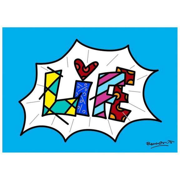 Life Blue Mini Word by Britto, Romero Britto, Romero Life Blue Mini Word