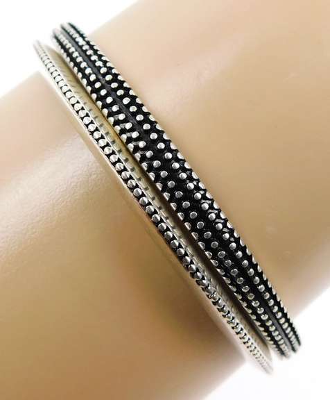 2 Silver Bangle Bracelets