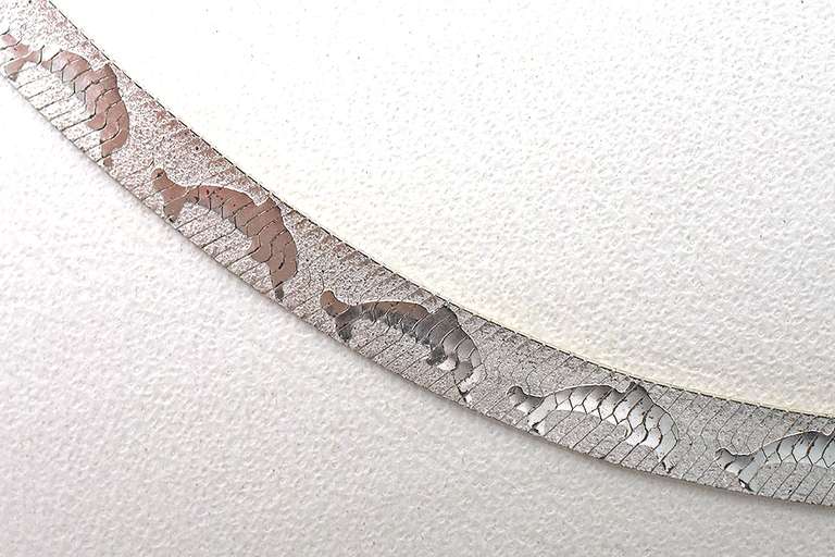 Lovely Sterling Herringbone Necklace with Dolphins in Sterling Silver