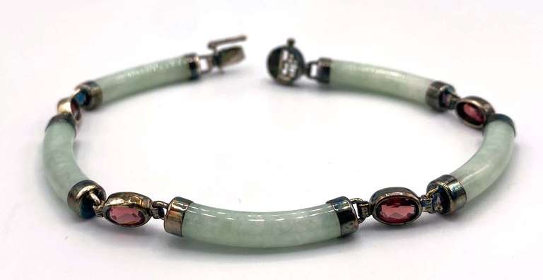 Jade and Gemstone Link Bracelet