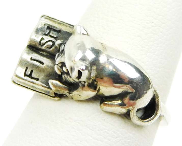 Kabana Sterling Silver Cat Ring, Size 8