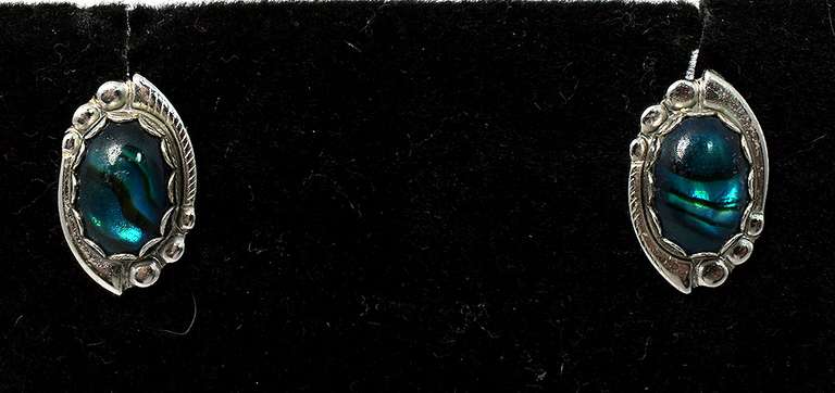 Sterling Silver Cabochon Earrings