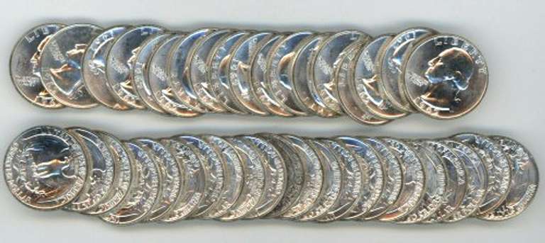 Original CH BU Roll of 40 1962-P Washington Quarters