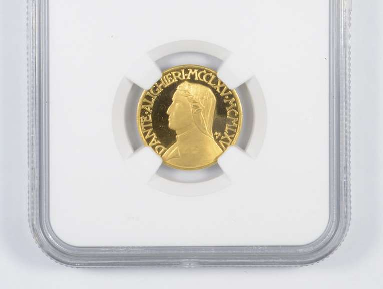 PF66 UCAM 1965-Dated Italy Gold Coin - Dante Alighieri - Graded NGC