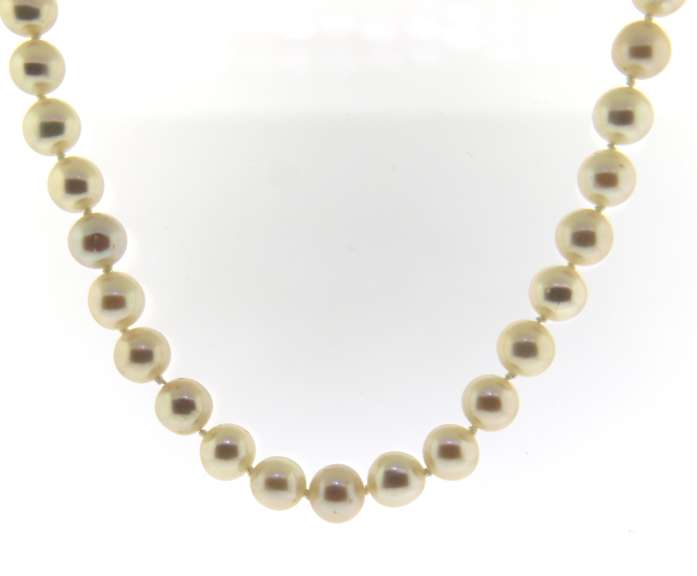 Fresh water Pearl Necklace w Diamond Clasp