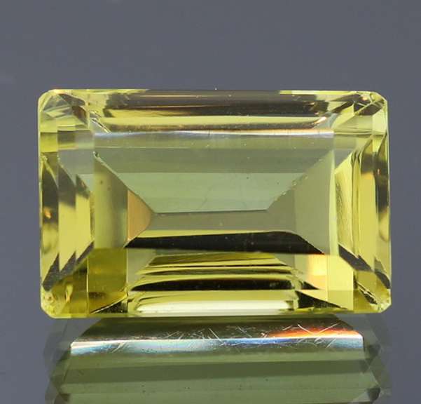 Double step cut 13.63ct lemon yellow Citrine
