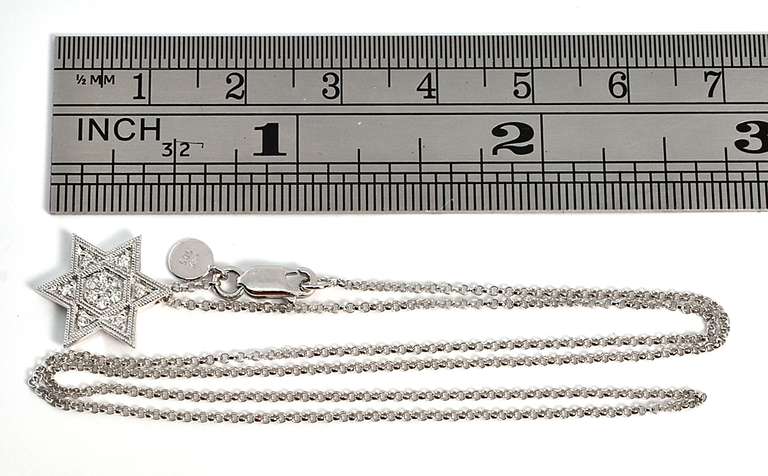 Star of David Pendant Necklace in 14K White Gold