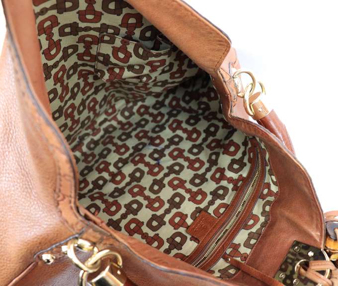 Gucci Brown Leather Babouska Indy Top Handle Bag