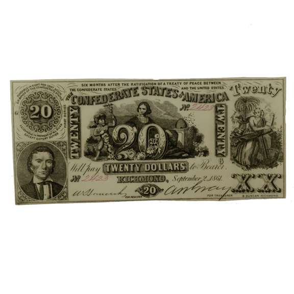 Bold Early Sept 2 1861 Series $20 CSA Note