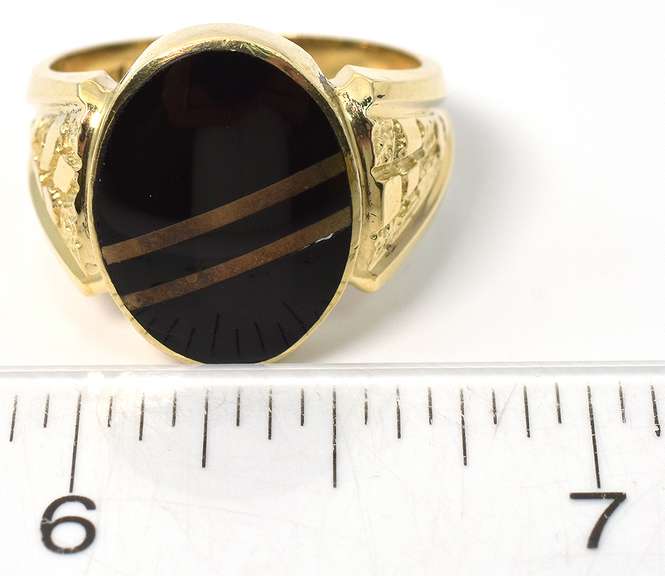 Powerful Onyx Ring in 14KT Yellow Gold