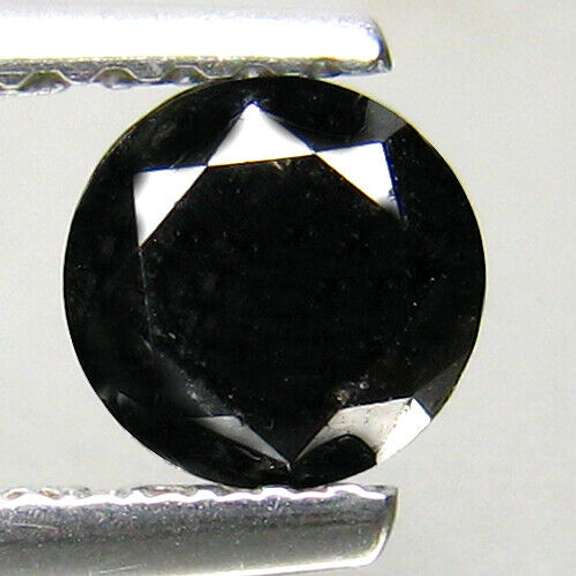 Very fine .73ct smooth cut Black Diamond solitaire