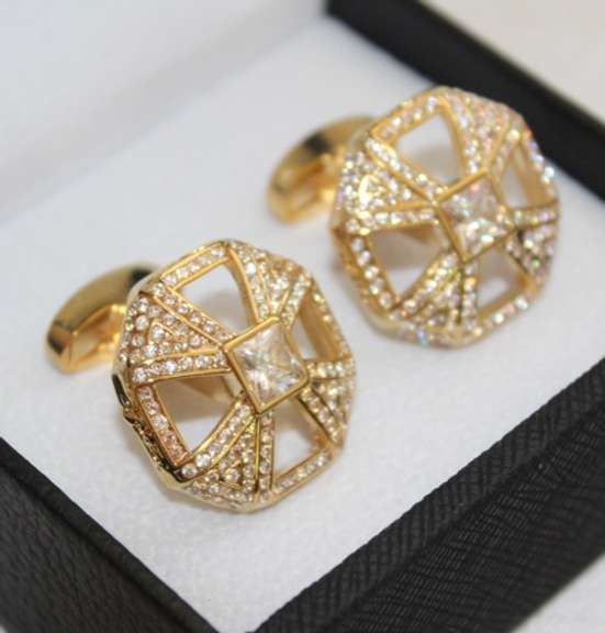 Handsome Pair Jeweled Style Cufflinks By Carelli