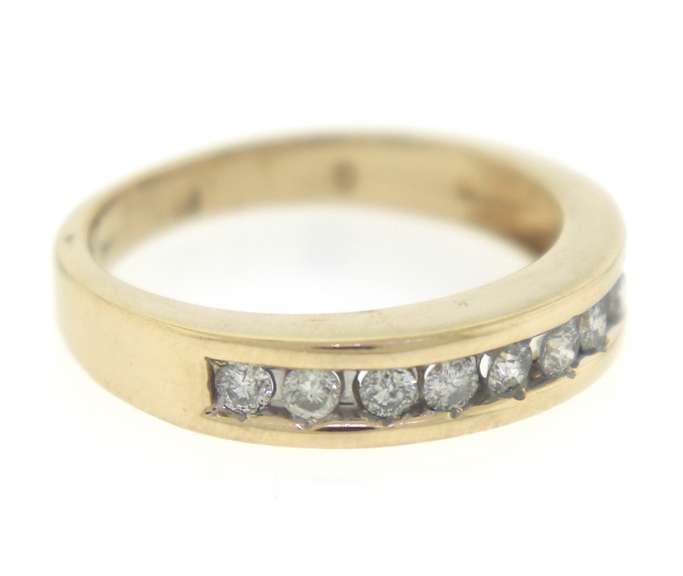 Gent's Yellow Gold Channel Set Diamond Band