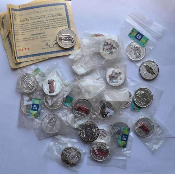 39 Enameled Light Up $1 Car Tribute Medals