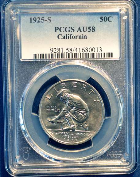 1925 S PCGS AU 58 California 50 C