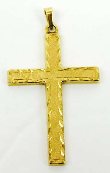 Elegant Vintage 14K Yellow Gold Cross Pendant