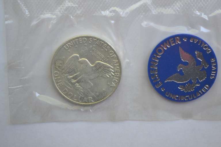 6 1971 S Blue Pack Unc Ike Silver Dollars