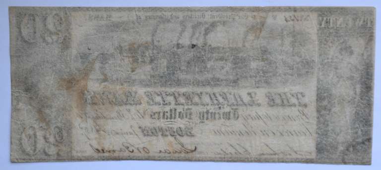 $20 Lafayette Bank Of Boston Jan 25 1837 Note