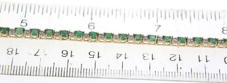 Formal Yellow Gold Emerald and Diamond Bracelet