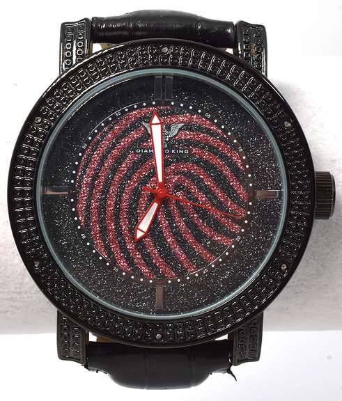 Sparkling Diamond King Fingerprint Dial Watch