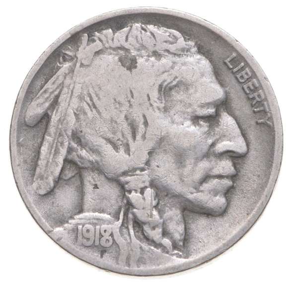 1918-D Indian Head Buffalo Nickel 1918/17-D ERROR