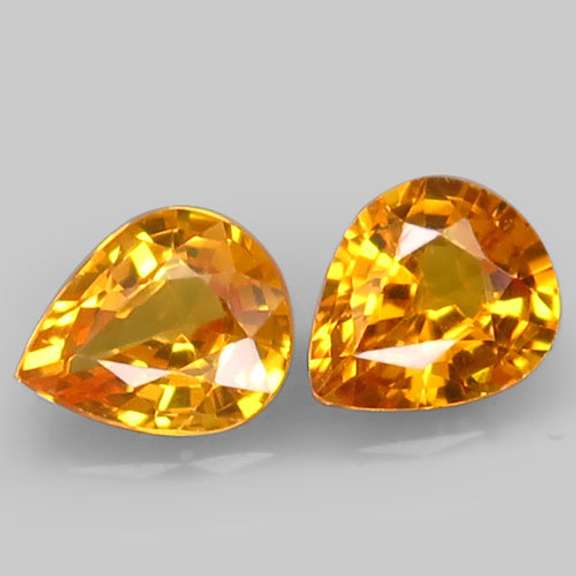 Gorgeous 1.04ct pair of golden Songean Sapphires