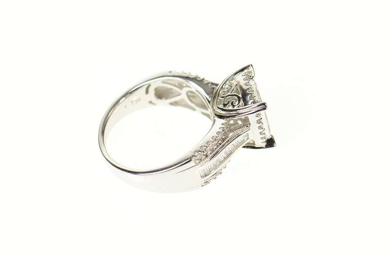 10K White Gold 1.00 Ctw Princess Halo Diamond Engagement Ring