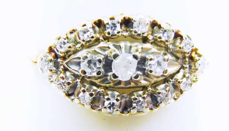 Flattering Vintage 14K Gold Diamond Ring, 8.5