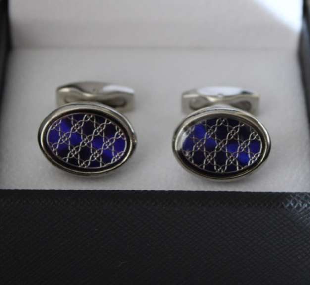 Handsome Pair Jeweled Style Cufflinks By Carelli