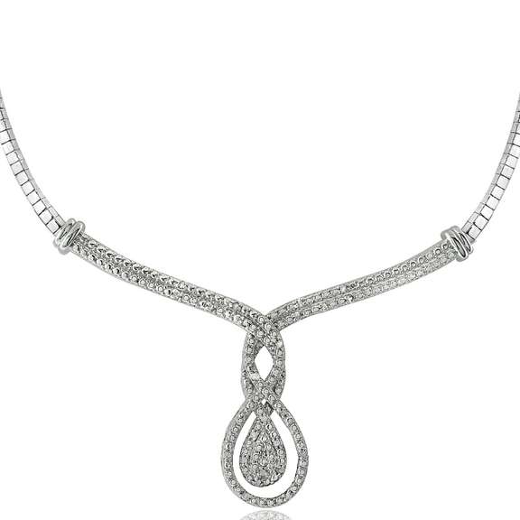 1/4 Ct Diamond Intertwining Infinity Frontal Necklace