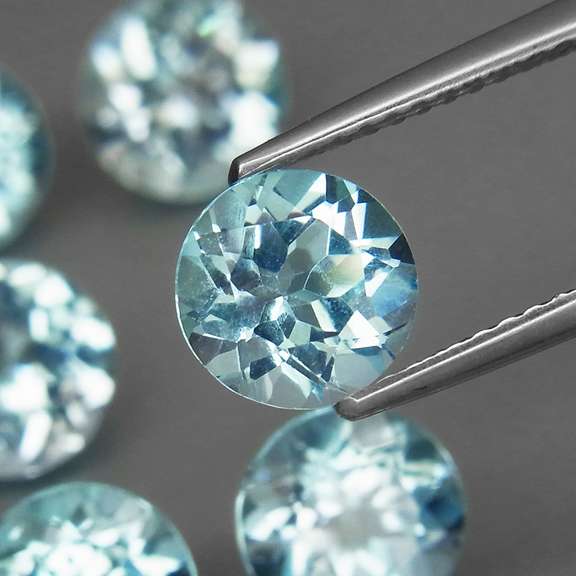Matched! 6 piece 9.13ct full fire sky blue Topaz set