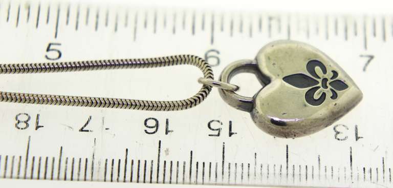 Mignon Faget Fleur De Lis Heart Necklace