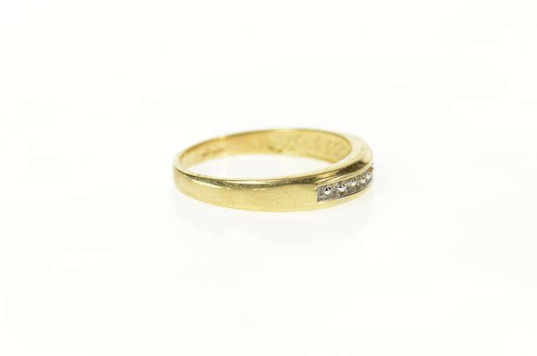 10K Yellow Gold Classic Diamond Simple Wedding Band Ring