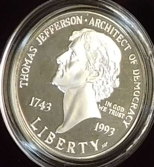 1993 PROOF Jefferson, Silver Dollar