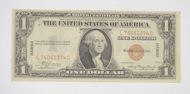 1935-A $1.00 Silver Certificate Hawaii Note