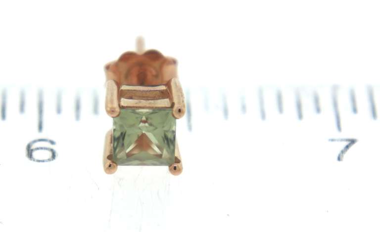 Beautiful Green Amethyst Stud Earrings