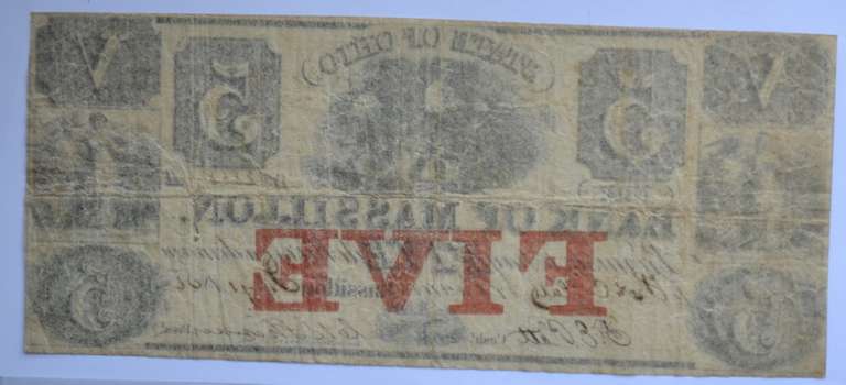 $ 5 Bank Of Massillon Ohio Note