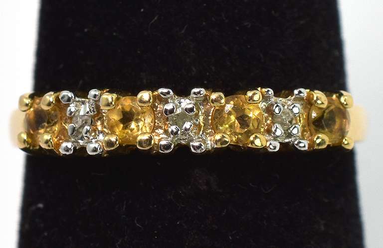 Refreshing Citrine & Diamond Accent Ring in Vermeil