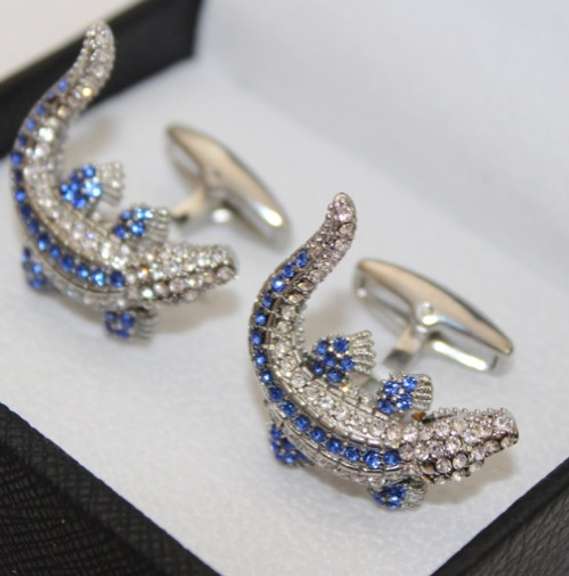 Handsome Pair Jeweled Style Cufflinks By Carelli