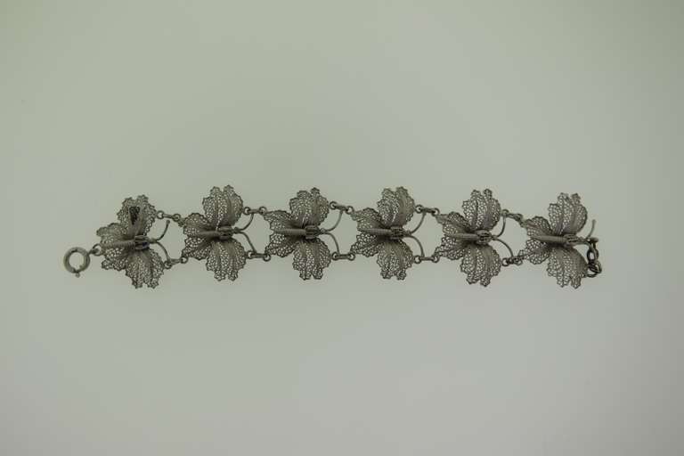 Vintage Sterling Silver Topazio Portugal Butterfly Braclet