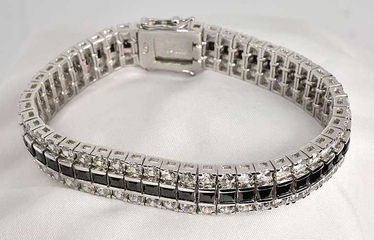 Flashy Sterling Antique Inspired Stone Bracelet